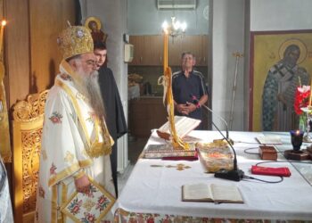 Ο Επίσκοπος Αλμωπίας κ. Στέφανος στον Ι.Ν. Αναλήψεως του Σωτήρος στο Θεοδωράκι Αλμωπίας