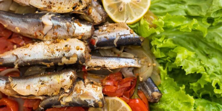 Σαρδέλες στον φούρνο με ντομάτες και φρέσκο κρεμμυδάκι