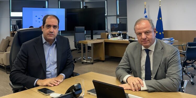 Συνάντηση Δ. Σταμενίτη με τον Υπουργό Κλιματικής Κρίσης και Πολιτικής Προστασίας Γ. Κεφαλογιάννη