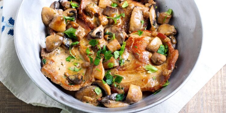 Συνταγή για χοιρινό με μανιτάρια