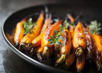 Ψητά καρότα με σάλτσα μελιού και βαλσάμικου