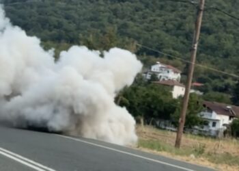 Άψαλος: Φορτηγάκι τυλίχθηκε στους καπνούς