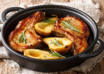 Χοιρινές μπριζόλες με μέλι και σκόρδο