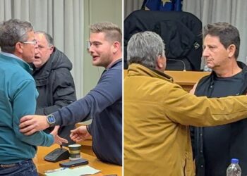 Χάος, συμπλοκές και παρέμβαση της Αστυνομίας στο Δ.Σ. Αλμωπίας – «Θα σου ορμήσω, θα σε πετάξω κάτω», είπε ο Ν. Μήντσης στον Δ. Μπίνο