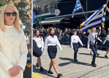 Στην παρέλαση των Γιαννιτσών η Θεοδώρα Τζάκρη την 25η Μαρτίου