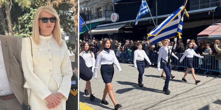 Στην παρέλαση των Γιαννιτσών η Θεοδώρα Τζάκρη την 25η Μαρτίου