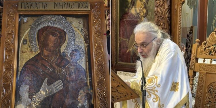 Υποδοχή την θαυματουργής εικόνος της Παναγίας της Μηλιώτισσας στα Γιαννιτσά
