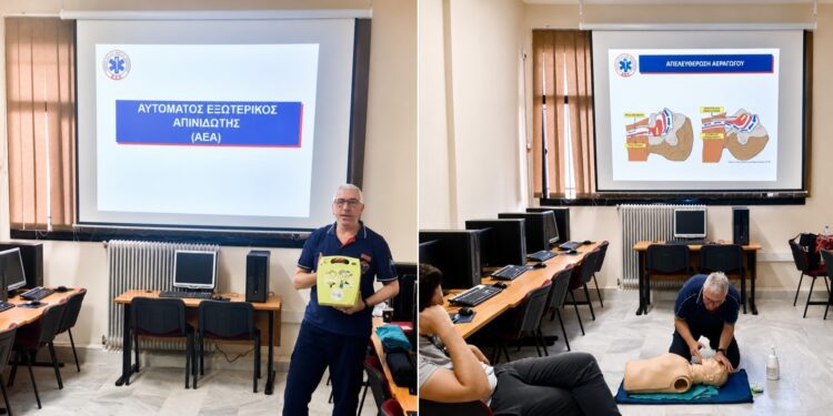 Δωρεά αυτόματου εξωτερικού απινιδωτή στο Σχολείο Δεύτερης Ευκαιρίας Γιαννιτσών