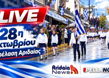 LIVE: Παρακολουθήστε ζωντανά την παρέλαση της 28ης Οκτωβρίου στην Αριδαία